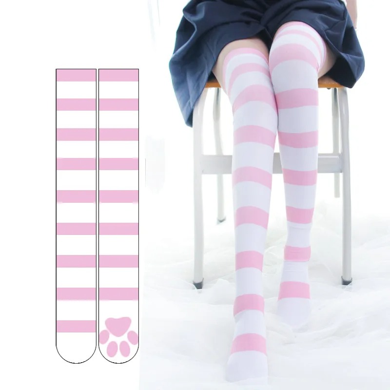 Lolita Over Knee Socks Pink St - Velvet Ribbon Roll recension och pris