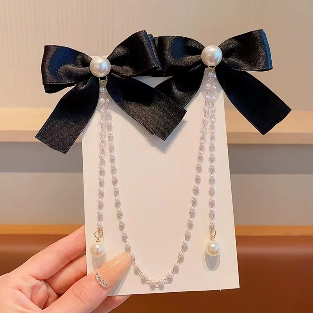 Children's Bow Hair Clip Baby  - Pearl Trim Chain recension och pris