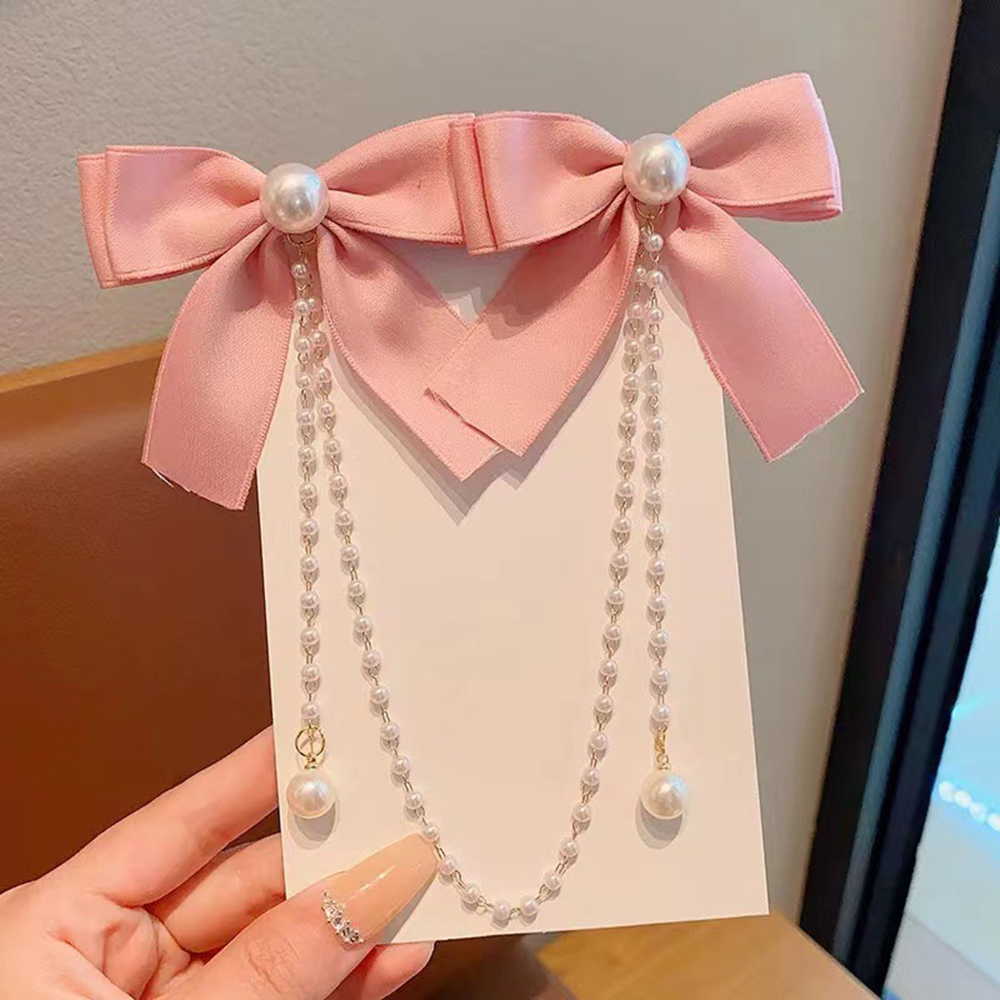 Children's Bow Hair Clip Baby  - Pearl Trim Chain recension och pris