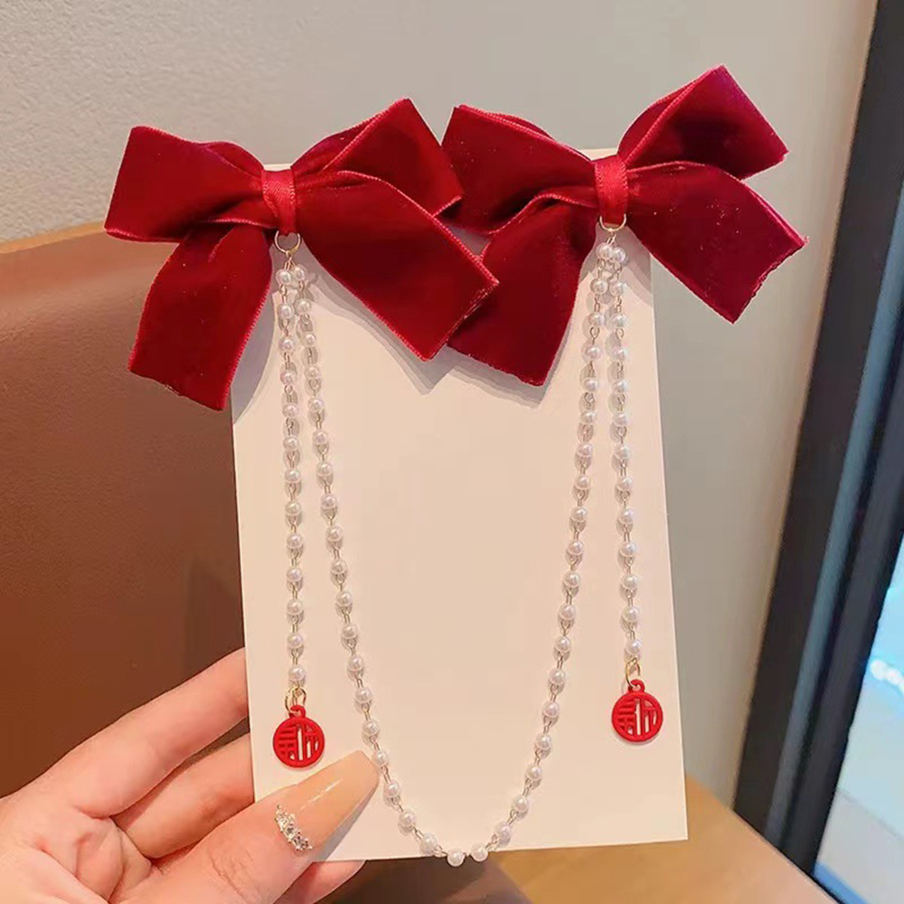 Children's Bow Hair Clip Baby  - Pearl Trim Chain recension och pris