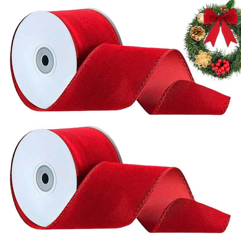 2 Rolls Packaging Wired Velvet - Velvet Ribbon Roll recension och pris