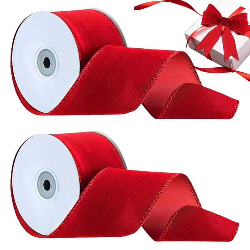 2 Rolls Packaging Wired Velvet - Velvet Ribbon Roll recension och pris