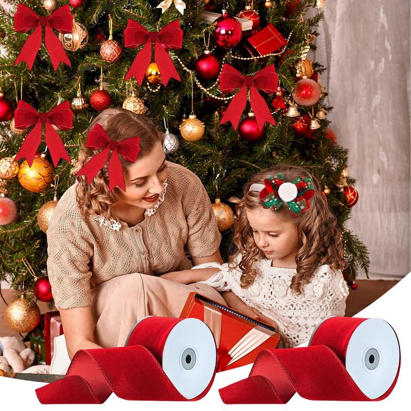 2 Rolls Packaging Wired Velvet - Velvet Ribbon Roll recension och pris
