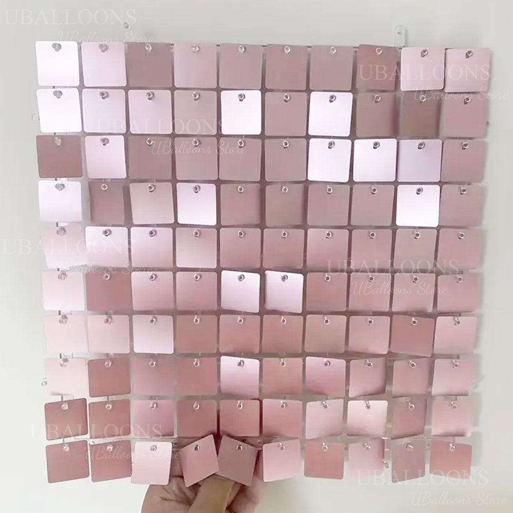 6-24pcs Matte Rose Pink Shimme - Sequin Fabric Panel recension och pris