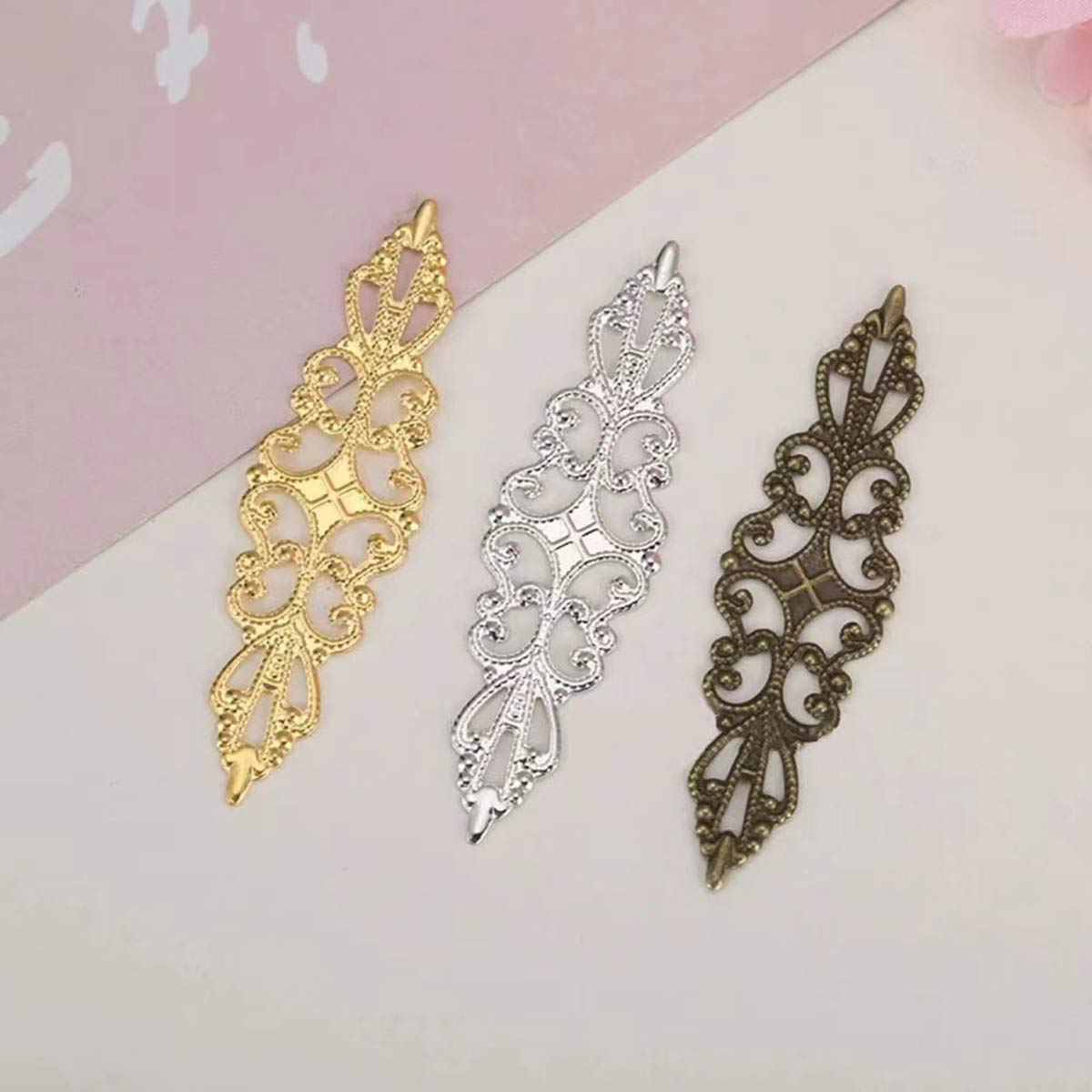 200PCS Hollow Rhombus Charm Fi - Embellish Craft recension och pris