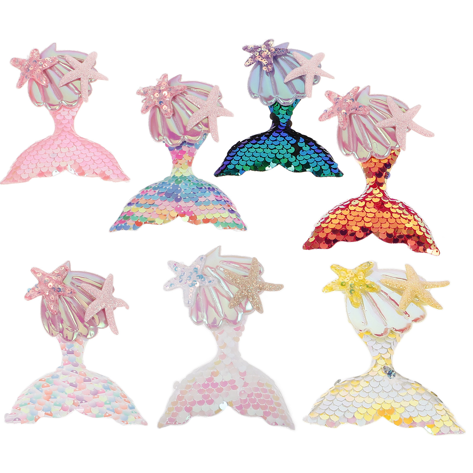 7Pcs Mermaid Fabric Patches fo - Embellish Craft recension och pris