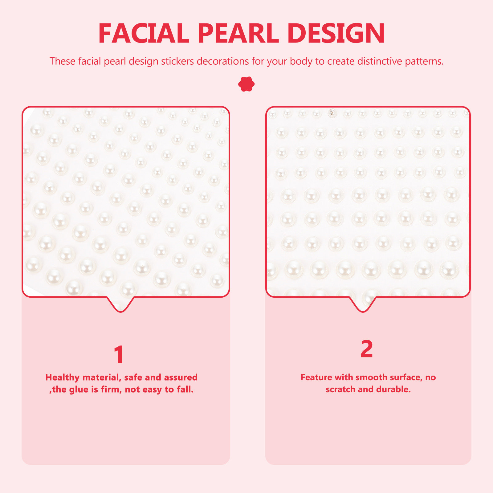 5Pcs Pearl Face Stickers Adhes - Embellish Craft recension och pris